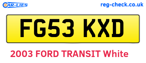 FG53KXD are the vehicle registration plates.