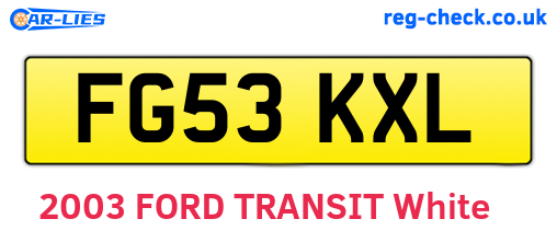 FG53KXL are the vehicle registration plates.