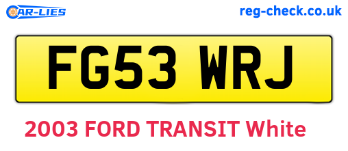 FG53WRJ are the vehicle registration plates.