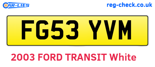FG53YVM are the vehicle registration plates.