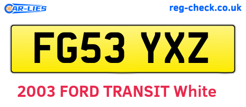 FG53YXZ are the vehicle registration plates.