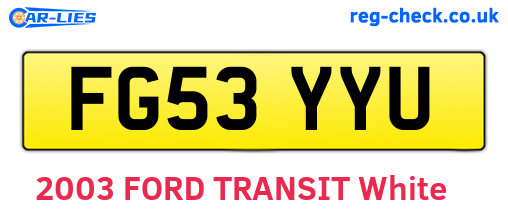 FG53YYU are the vehicle registration plates.