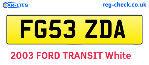 FG53ZDA are the vehicle registration plates.