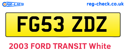 FG53ZDZ are the vehicle registration plates.