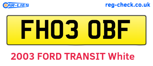 FH03OBF are the vehicle registration plates.