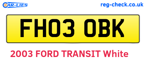 FH03OBK are the vehicle registration plates.