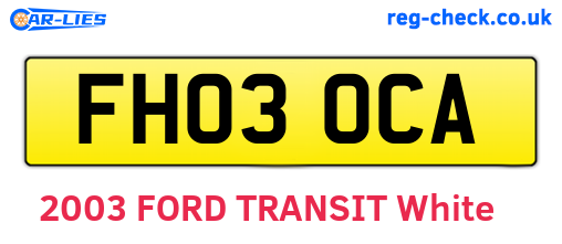 FH03OCA are the vehicle registration plates.