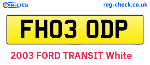 FH03ODP are the vehicle registration plates.