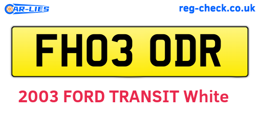FH03ODR are the vehicle registration plates.