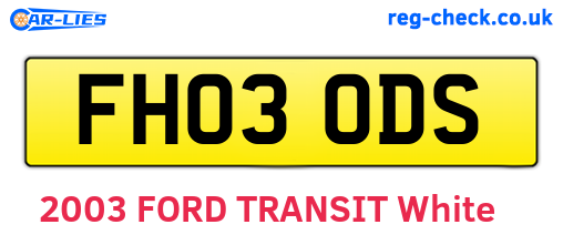 FH03ODS are the vehicle registration plates.