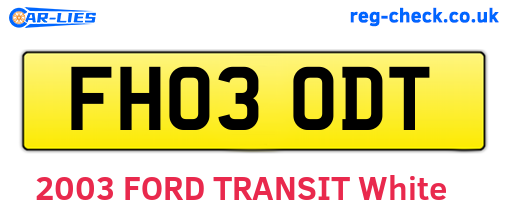 FH03ODT are the vehicle registration plates.
