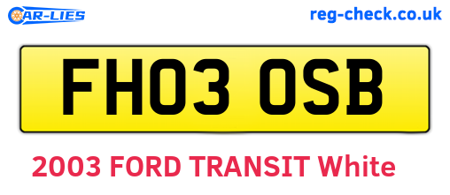 FH03OSB are the vehicle registration plates.