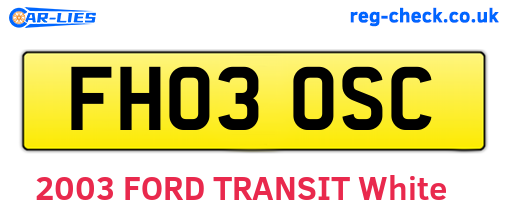 FH03OSC are the vehicle registration plates.