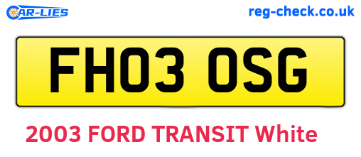 FH03OSG are the vehicle registration plates.