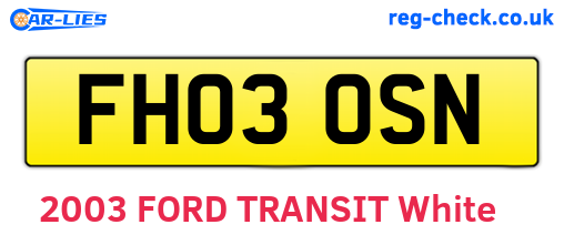 FH03OSN are the vehicle registration plates.