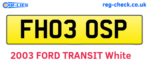 FH03OSP are the vehicle registration plates.