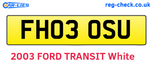 FH03OSU are the vehicle registration plates.