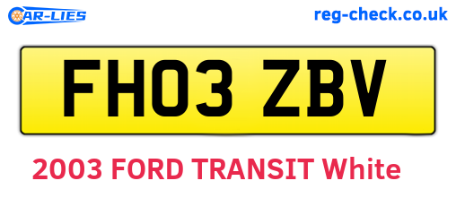 FH03ZBV are the vehicle registration plates.