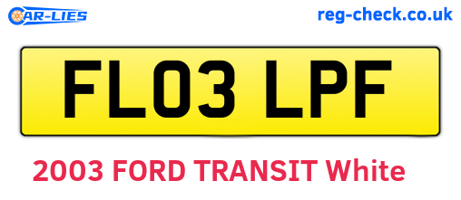 FL03LPF are the vehicle registration plates.