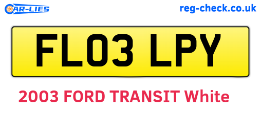 FL03LPY are the vehicle registration plates.