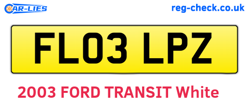 FL03LPZ are the vehicle registration plates.