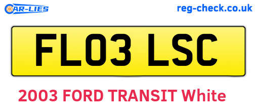 FL03LSC are the vehicle registration plates.