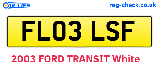 FL03LSF are the vehicle registration plates.