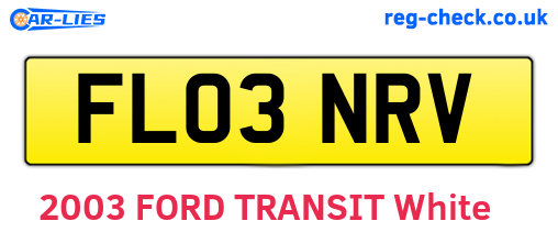 FL03NRV are the vehicle registration plates.