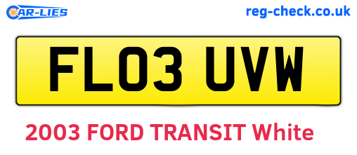 FL03UVW are the vehicle registration plates.
