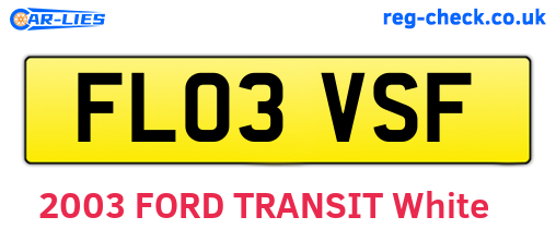 FL03VSF are the vehicle registration plates.