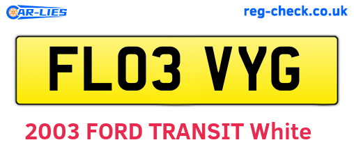 FL03VYG are the vehicle registration plates.