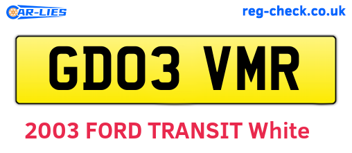 GD03VMR are the vehicle registration plates.