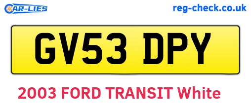 GV53DPY are the vehicle registration plates.