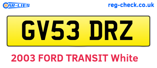 GV53DRZ are the vehicle registration plates.