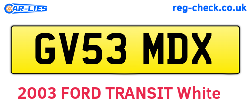 GV53MDX are the vehicle registration plates.