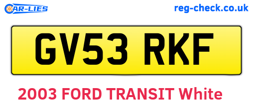 GV53RKF are the vehicle registration plates.
