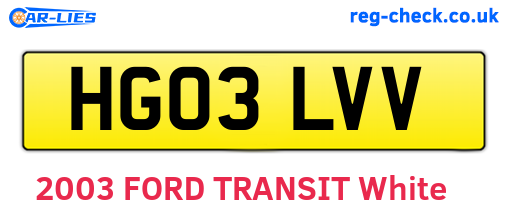 HG03LVV are the vehicle registration plates.