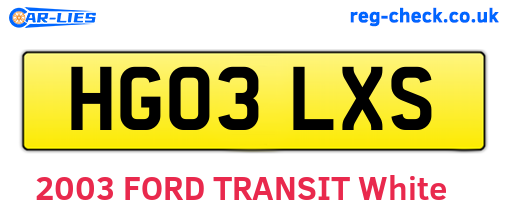 HG03LXS are the vehicle registration plates.