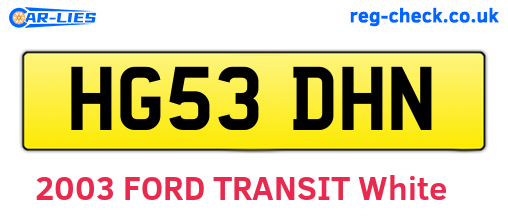HG53DHN are the vehicle registration plates.