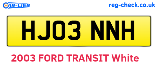 HJ03NNH are the vehicle registration plates.