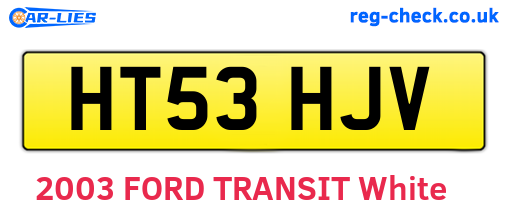 HT53HJV are the vehicle registration plates.