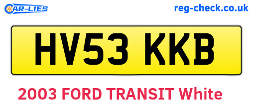 HV53KKB are the vehicle registration plates.