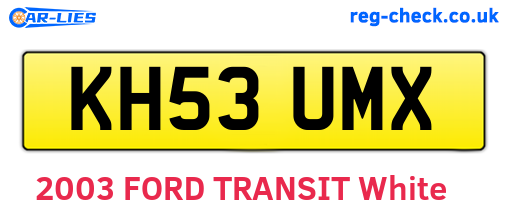 KH53UMX are the vehicle registration plates.