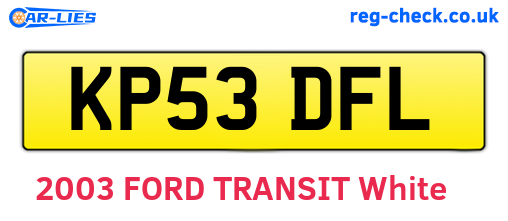 KP53DFL are the vehicle registration plates.