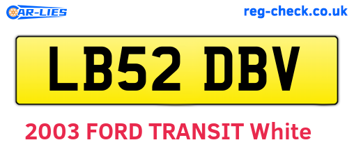 LB52DBV are the vehicle registration plates.
