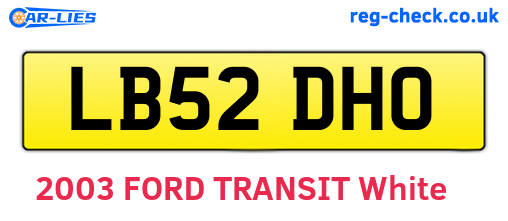 LB52DHO are the vehicle registration plates.