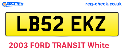 LB52EKZ are the vehicle registration plates.