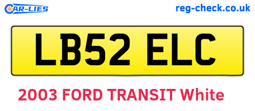 LB52ELC are the vehicle registration plates.