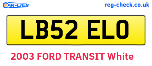 LB52ELO are the vehicle registration plates.
