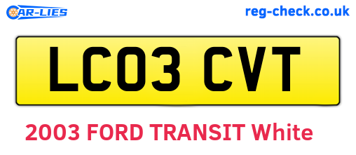 LC03CVT are the vehicle registration plates.